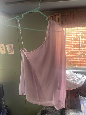 ANDREE BY UNIT Lavender One-Shoulder Chiffon Blouse